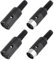 Eilumduo 2 Paar 3-poliger Stecker + Buchse DIN-Adapter, schwarze Kunststoffgehäuse, Audio-Buchse, AV-Stecker