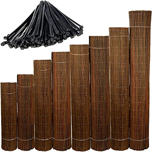 Ogrodzenia Wiklinowe Canisse Osier 90 x 500 cm Clôture de Saule -Canisse Brise Vue Balcon et Patio - Cloture Jardin Exterieur - Protection Contre Le Vent & Le Soleil - 100% Naturel