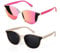 Sumato Round Cat Eye Sunglasses for Women Trendy Women Sunglasses Classic Vintage Designer Style UV400 Protection Mirrored Lens Pink Beige Girls Men 2 Pack