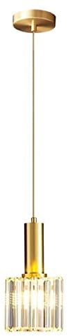 ZTTECH Modern Mini Crystal Pendant Light for Kitchen Island Dining Room Bedroom,Gold Base Crystal Ceiling Lamp Hanging Light (1-Light)