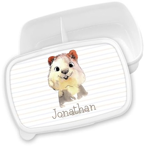 timalo® Brotdose Kinder personalisiert mit Namen | Bento Lunchbox Unterteilung mit Fächern | Jungen Mädchen Kindergarten Schule Motiv Tiere Geschenk | 10- Quoka