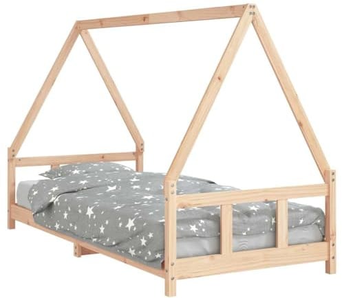 vidaXL Kinderbett 90x200 cm Massivholz Kiefer
