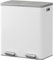 Poubelle de cuisine à pédale tri sélectif grande capacité 60L (2x30L) MAJOR en acier Inox Blanc