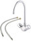 Glossy Chrome Solid Brass Modern Kitchen Sink Mixer Tap Two Regulators + 2 Flexible Tap Tails