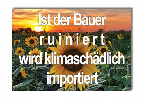 Protestbanner für Demo Landwirtschaft - Banner für Bauernprotest (Sonnenblumenfeld 2)