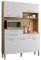 KITS PARANA Buffet de Cuisine 6 Portes 3 Tiroirs 9 Niches Chêne Blanc L 138.5 x195 x38.8 cm