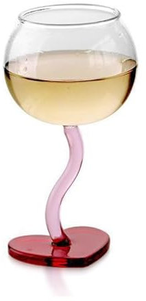 Verre à Vin en Forme de Cœur Verre à Vin en Cristal Verre Créatif Gobelet à Vin Verres à Vin Romantiques en Forme de Cœur Verres à Cocktail Créatifs pour Femmes Copines Anniversaire Anniversaire