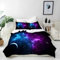 ANHOPE Lila Blau Schwarz Galaxie Bettwäsche Set 3 Teilig Bettbezug 200x200 cm + 2 Kissenbezug 80x80 cm Weich Microfaser Bettbezüge Set mit Reißverschluss Bettdeckenbezug für Kinder Jungen Mädchen