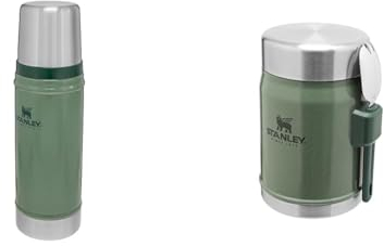 Stanley Classic Legendary Thermosflasche 473 ml & Classic Legendary Thermobehälter für Essen mit Göffel 400 ml