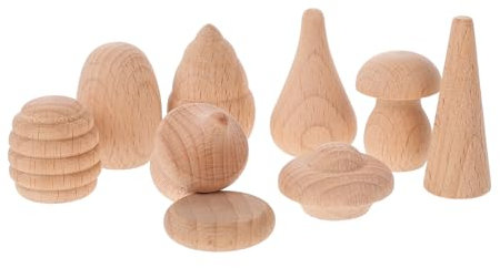 MOLUCKFU 18stücke Holzfiguren Diy Malen Basteln Materialien Und Zubehör Verschiedene Designs Für Junge Mädchen Handwerksspielzeug Unfertige Holzhandwerksartikel