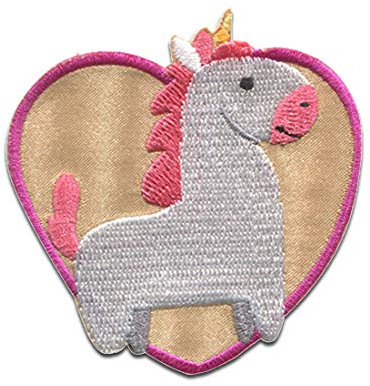 Catch the Patch Einhorn - (Größe: 6,3 x 6,3 cm) – Patches, Bügelbilder, Aufbügler – zum Aufbügeln oder Aufnähen – Ideal für Kleidung, Rucksäcke