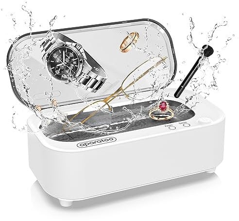 Nettoyeur Ultrasons, Nettoyeur Ultrasons Lunettes, Nettoyeur Ultrason Bijoux, 48000Hz Nettoyeur à Ultrasons, Ultrasonic Cleaner pour Bijoux, Lunettes, Bague, Montre, Dentier