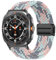 Vozehui Braided Straps Compatible with Samsung Galaxy Watch 7 Ultra 47mm 2024, Elastic Soft Nylon Adjustable Magnetic Buckle Replacement Strap for Galaxy Watch 7 Ultra, Orange Grey
