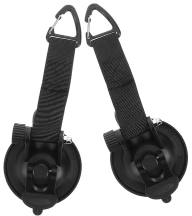 TOKIDNY Camping Hook with Suction Cups 2PCS Heavy Duty for Car Awnings RV Tent Black TPU Sturdy Portable