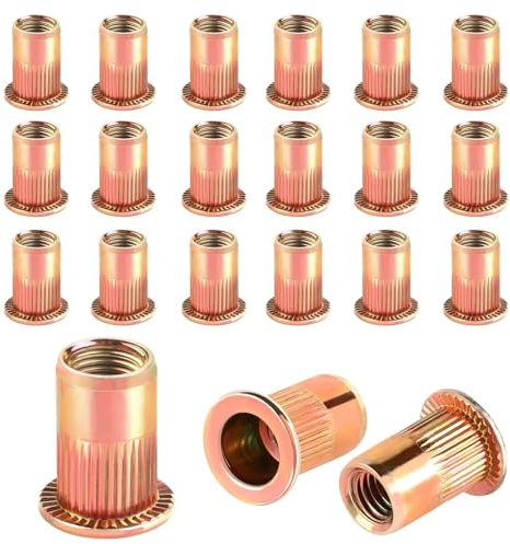 120 Pezzi Rivetti Filettati M5 Inserti Filettati Metrica Rivetto Filettato in Acciaio al Carbonio Zincato Boccole Filettate per Metallo Filetto Inserto Filettato Per Legno, Mobili, Decorazione