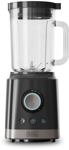 Black+Decker - Standmixer BXJB2000E 2000W | 1,8L Glasbehälter | Edelstahlklingen | TURBO, SMOOTHIE & ICE CRUSH Funktionen | Sicherheitssystem | Rutschfeste Füße | Ausgussöffnung