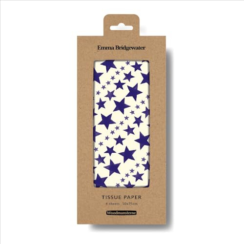 Emma Bridgewater Blue Stars Tissue Paper Giftwrap Celebration Gift Wrapping 614088 by Woodmansterne