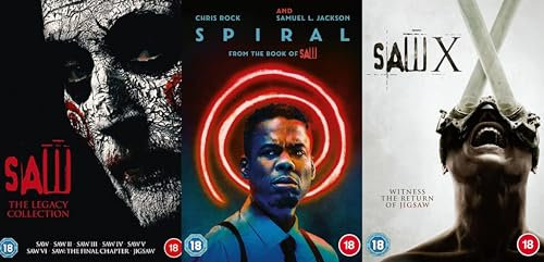 Saw The Legacy Collection & Spiral & Saw X DVD - Saw 1,2,3,4,5,6 / Saw: The Final Chapter / Jigsaw / Spiral: From The Book Of Saw / Saw X DVD - Saw 1-10 Complete Collection