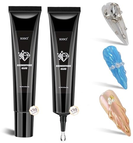 2 pezzi di colla per unghie con strass, gel super adesivo, per nail art, per principianti e saloni