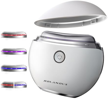 EMS Gua Sha, Rolandus® Gesichtsmassagegerät, Gua Sha Elektrisch mit Vibration & Wärme, Face Lifting Gerät mit Rotlicht, Blau, Lila,Geräte zur Faltenreduzierung & Anti-Aging-Geräte
