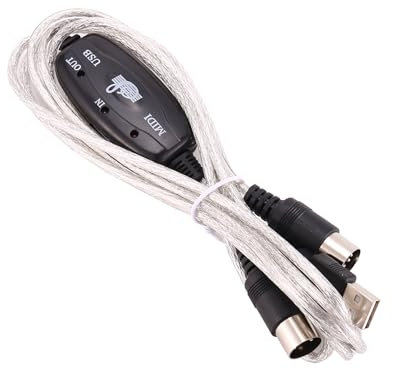 Losueeun USB to MIDI 5-Pin Cable Converter 2 in 1 to PC Audio Output Editing for Electronic Musical Instruments
