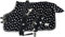 Abschwitzdecke Set Glori Set Decke mit Halfter Nicky Fleece Schwarz Sterne 65 70 75 80 85 90 95 100 cm Minishetty Shetty (80 cm)