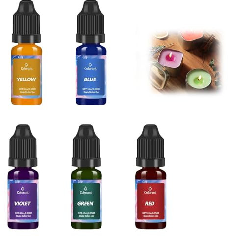 Kit Colorante de Cera,Tinte para Velas para DIY,Tintes Líquidos para Velas,Colorantes para Velas,Colorantes para Hacer Velas,Tinte de Vela Líquido Concentrado,Pintura de Cera para Velas
