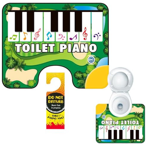 Knowlife Mat Musical de Piano aux Toilettes, Tapis de Piano de Toilette | Tapis de Salle de Bain créatif avec Son - Potty Piano Musical Floor Mat, nouveauté Salle de Bain Fun Toilet Soundage