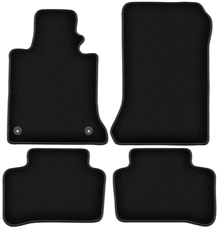 Wielganizator Velours Fußmatten passend für Mercedes GLK X204 (2008-2015) | Qualität: Basic - Genaue Passform, rutschfeste Untregrund 4-teilig - Schwarz