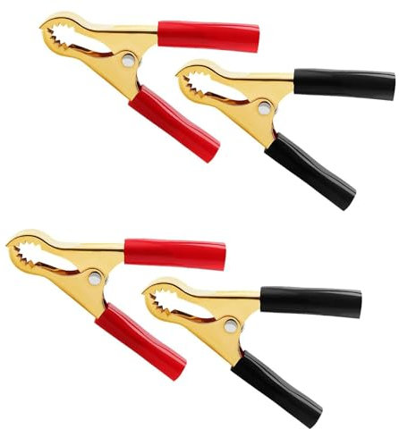 12 PCS 50A Jump Lead Clamps, Heavy Duty Pure Copper Crocodile Clips Electrical 12V Alligator Clamps 80mm 3.15in Red Black for Car Auto Battery Booster Cables Jump Leads