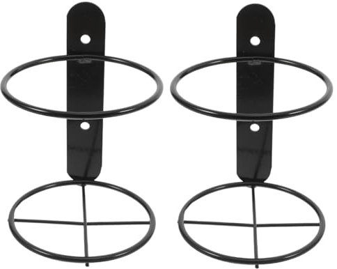 2Pcs Wall Mounted Single Wine Bottle Rack Stylish Black Iron Wine Holder for Home Bar Kitchen and Dining Room Decor