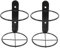 2Pcs Wall Mounted Single Wine Bottle Rack Stylish Black Iron Wine Holder for Home Bar Kitchen and Dining Room Decor