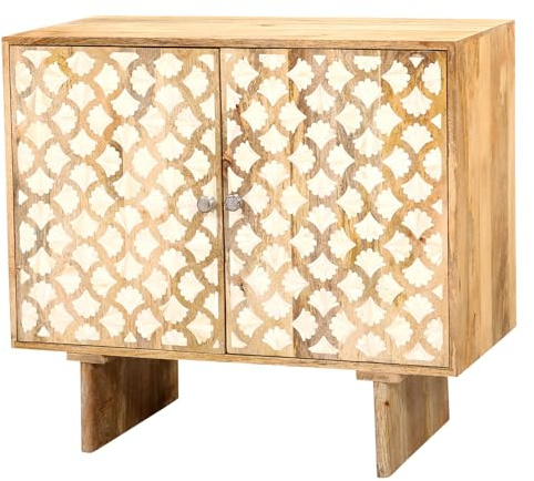Boho Kommode Adribel handgefertigt aus Mangoholz Möbel massiv 83 cm