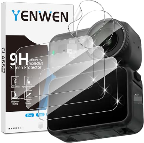 Yenwen Schutzfolie für DJI Osmo Nano für Panzerglas, 3 Stück Displayschutz mit 2 Stück Kameraschutz, 9H Härte Schutzglas Folie HD Klar Panzer Schutz Glas