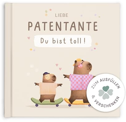 mintkind® Geschenkbuch Patentante Du bist toll – illustriertes Buch von Patenkind für Patentante mit Sprüchen und Ausfüllseiten – persönliches Geschenk zum Geburtstag, zu Weihnachten oder einfach so