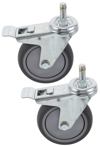 VILLFUL Universal Compatibility Replacement Wheels Heavy Duty Tpr and Steel Material Stem Swivel Casters 2pcs with 360 Degree Rotation for Utility Cart for Furniture and Industrial Use