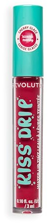 Revolution Kiss Drip Water Lip Tint, Feuchtigkeitsspendender Getönter Lipgloss mit Sheabutter & Vitamin E, Aufbaubare Farbe, Cherry Glace, 3ml