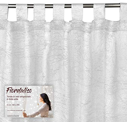 Tex family TENDA FIORDALISO in tinta unita BIANCO CM. 140X290 confezionata