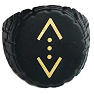 Gök-Türk Ring für Herren Unisex 'CUKUR' - verstellbare Größe - schwarz