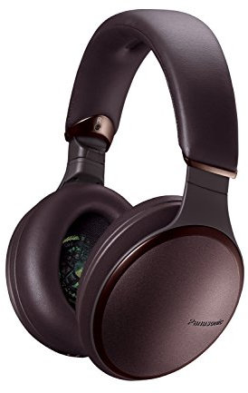 Panasonic RP-HD605NE-T Premium High Resolution Wireless Bluetooth Noise Cancelling Headphones, with Microphone and Voice Control - Brown
