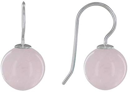 LES POULETTES BIJOUX - Orecchini Argento 925 Perline di Quarzo Rosa