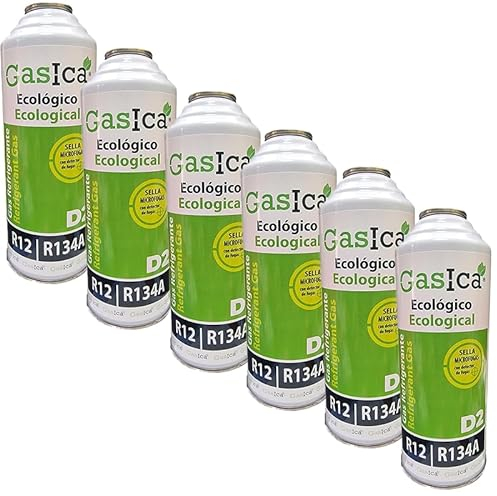 REPORSHOP - 6 Botellas Gas Gasica D2 226g Alternativo R12, R134A Freeze