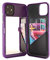 W7ETBEN Coque iPhone 11, Caché Miroir Portefeuille Coque avec Fonction de Support et Emplacement pour Cartes pour Apple iPhone 11 (2019) 6,1 Pouces (Violet)
