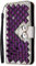HongHushop Rhinestone Bling Diamond PU Leather Case for iPhone 6 Plus / 6s Plus Card Slots Magnetic Flip Stand Wallet Glitter Cover Case for iPhone 6s Plus - Purple