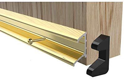 Stormguard Double Fin Door Rain Deflector Seal Water Weather Bar Drip Board UPVC Timber 914mm (Gold)