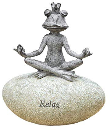 Widdop and Co Country Living Frog Garden Ornament Statue Figurine-3 Designs available-15.5cm (Relax), Stone, Grey, One Size