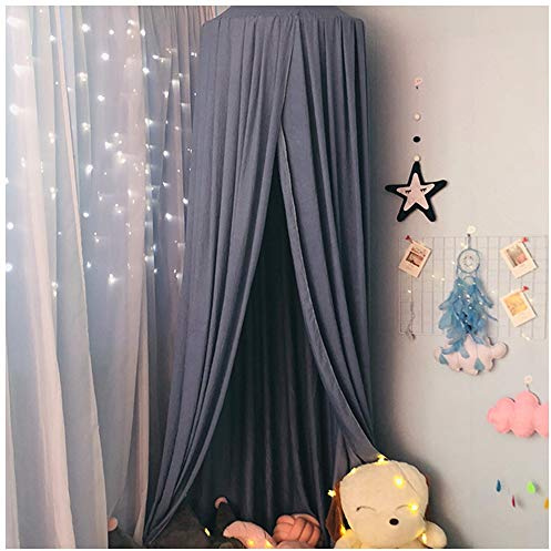 Betthimmel Baldachin für Kinderzimmer Bettvorhang Babyzimmer Deko Spiel Zelt Schlafzimmer Moskitonetz für Kinderbett Marine(Höhe:2.5M)