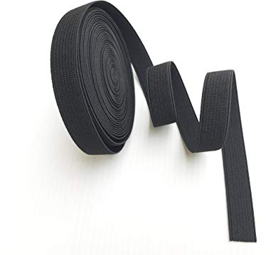 Elastisches Strickband zum Nähen von Kleidung, Zubehör, Nylongewebe, Kleidung, Hosen, Kostüme, Basteln, Basteln, 1,3 cm x 4,5 m 1/2 Inch Schwarz 1,27 cm (1/2 Zoll) 5 Yard