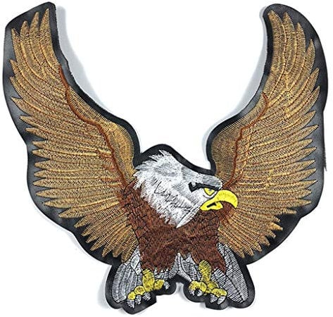WT-DDJJK Parches de Motociclista de Cuero Bordados para Jeans, Chaqueta de Hombre, Ropa, Parche de Estilo Punk de Animal de águila, Pegatinas en Parches de Motocicleta