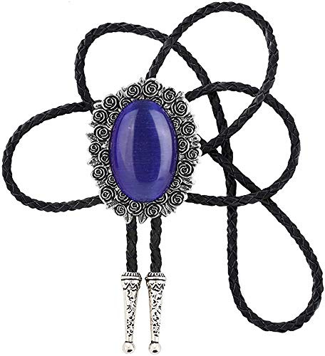 STARBRILLIANT Western Cowboy Krawatte Für Herren Indianer Bolo Krawatte Schwarz Handarbeit Rodeo Texas Krawatte Mit Naturstein